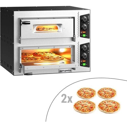 GGM Gastro Elektro Pizzaofen - 4+4x 24cm - Manuell Zilver
