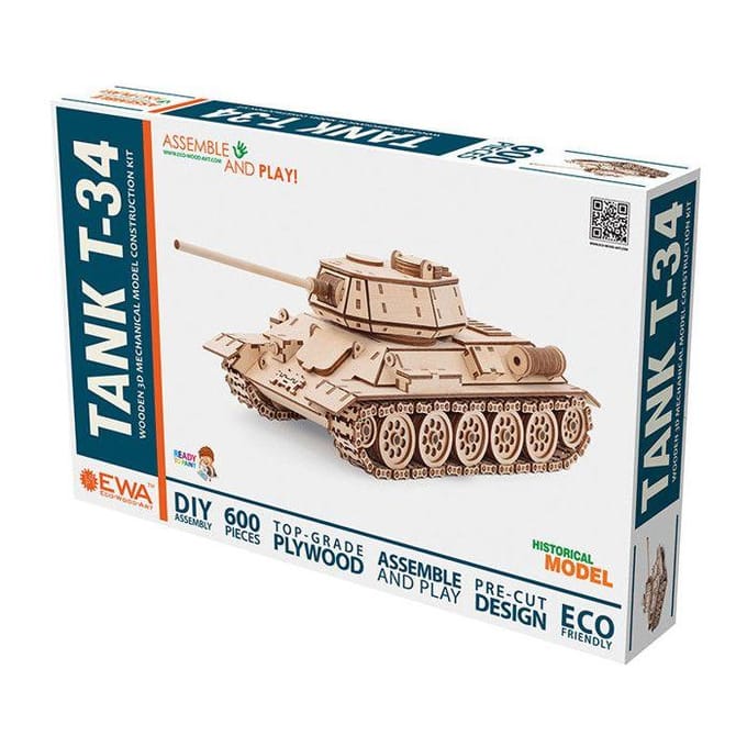 Eco-Wood-Art Tank T-34 - Houten Modelbouw