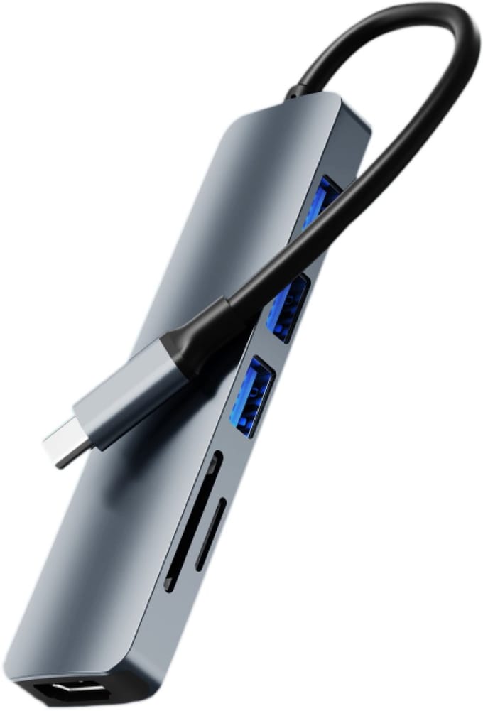 iMounts USB C hub met HDMI 4K - USB3.0 poorten - SD kaart reader - Space Gray