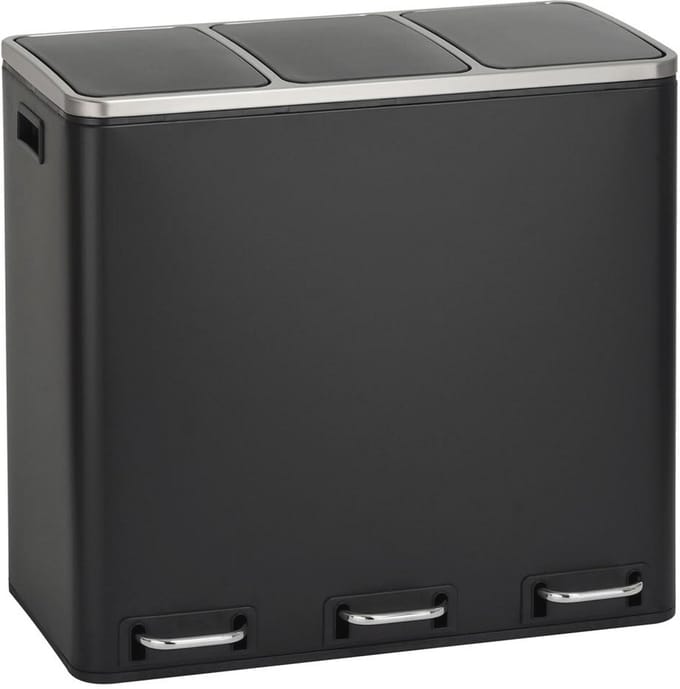 Pedaalemmer 54 Liter met Afvalscheiding - Design Zilver