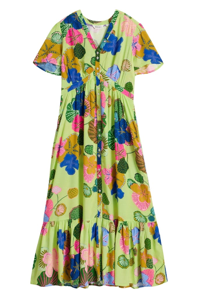White Stuff Phoebe Midi Dress Green Multi Größe: 8 REGULAR | Midikleider Outlet | Damen | Grün