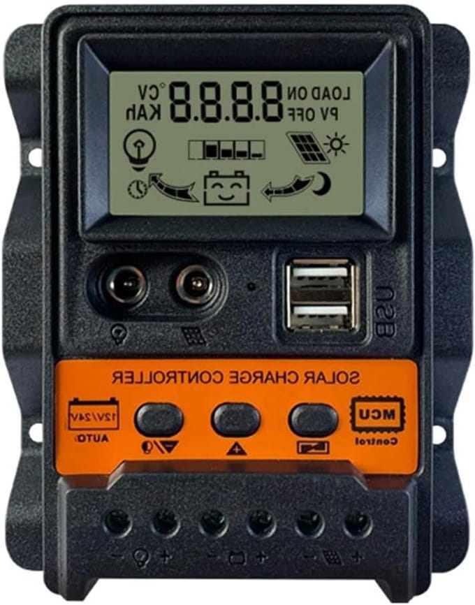 Solar Laadregelaar - Batterij Controller - Energie Management - Automatische Systeem - 10A 12V/24V - Zwart