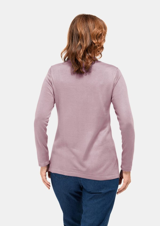 Pullover met opstaande kraag - rosé - Gr. 20 van Goldner Fashion