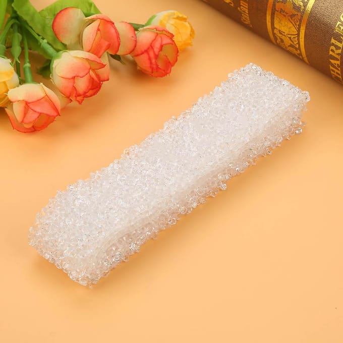 1 yard 30mm Diamant Mesh Wrap Rol Glitter Kristal Strasslint Decoratie (Wit)