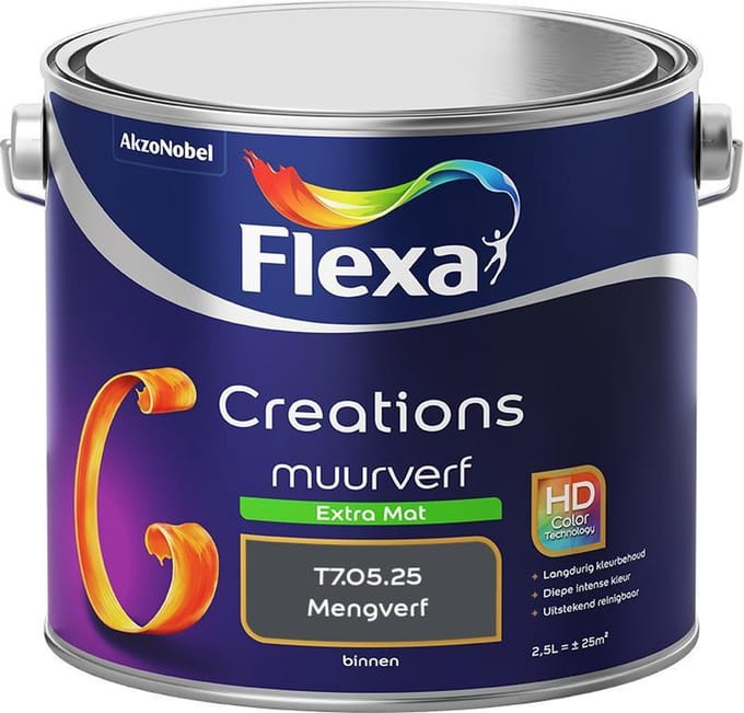 Flexa - Creations Muurverf Extra Mat - T7.05.25 - Mengverf - 2,5 L