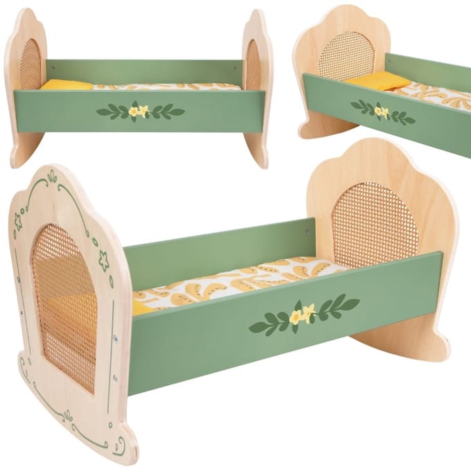 Classic World Vintage Wooden Doll Cradle