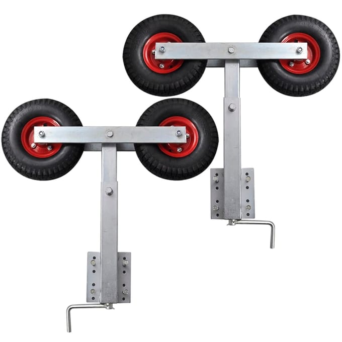 Supports de Remorque de Bateau Ensemble Double Roue Hauteur Réglable 59 84 cm