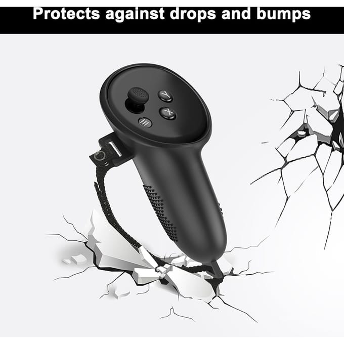 Couvre-poignée de contrôleur avec dragonne réglable anti-perte Compatible pour les accessoires Quest 3 violet