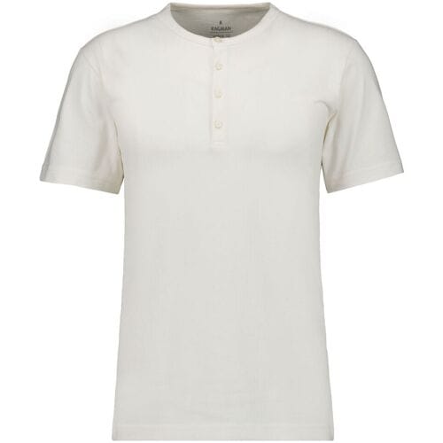 Ragman T-Shirt Serafino Round Neck Uni Pima Cotton Ecru / male