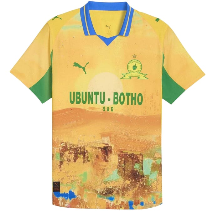 Puma Heren- en kindermodel: Super Mamelodi Sundowns FC thuisshirt (Geel/Groen)