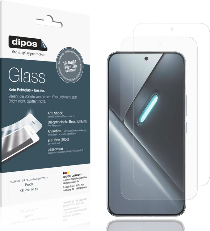 dipos – 2x Matte Pantserfolie geschikt voor Poco X8 Pro Max | 9H Screenprotector