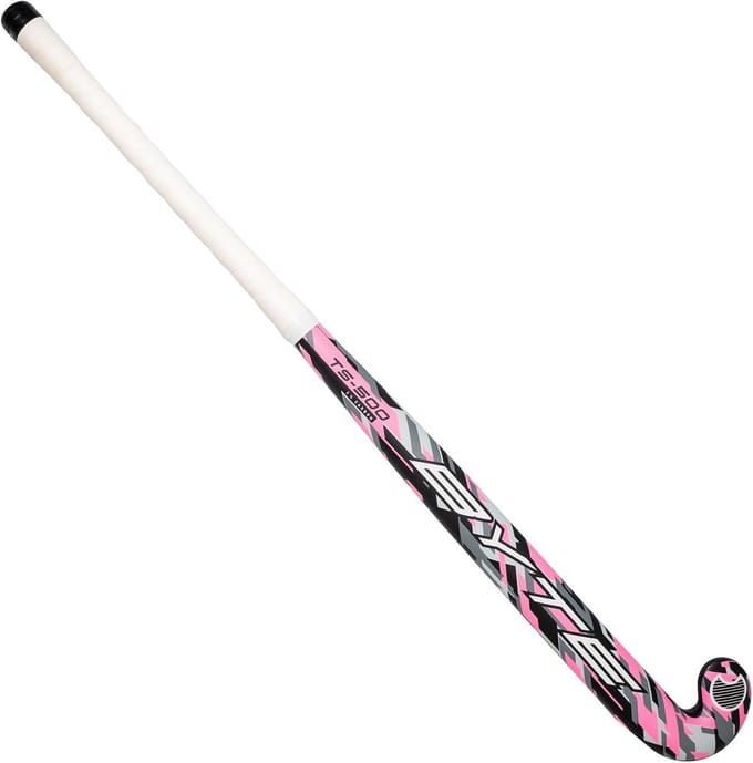 Roze Camouflage Hockeystick met Lage Boog en Comfort Grip