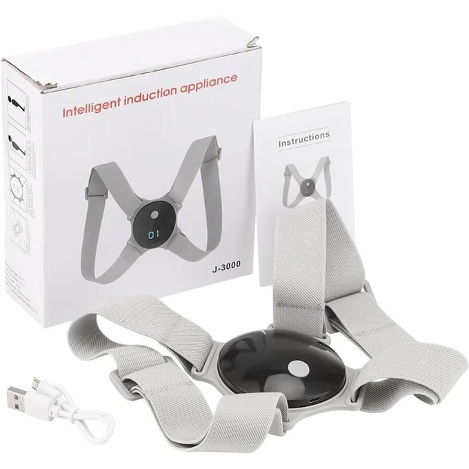 Smart Back Houding Corrector Trillingssensor Verstelbare Rug Schouder Houding Corrector Realtime Herinnering Volwassen Kind Gezondheid CN white