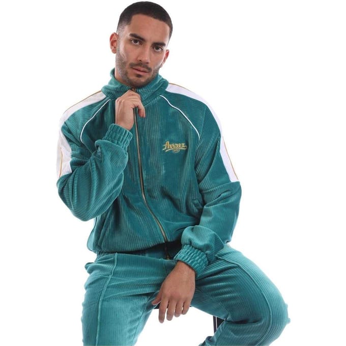 Avirex Heren Kings Geborduurd Corduroy Track Jacket (Groen)