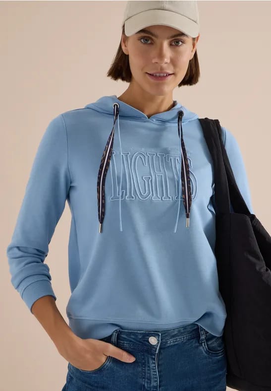Sweatshirt met capuchon en opdruk