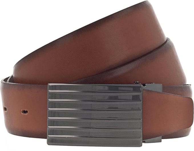 Vanzetti Leren riem 35mm Leather Belt W100 Mid Brown bruine