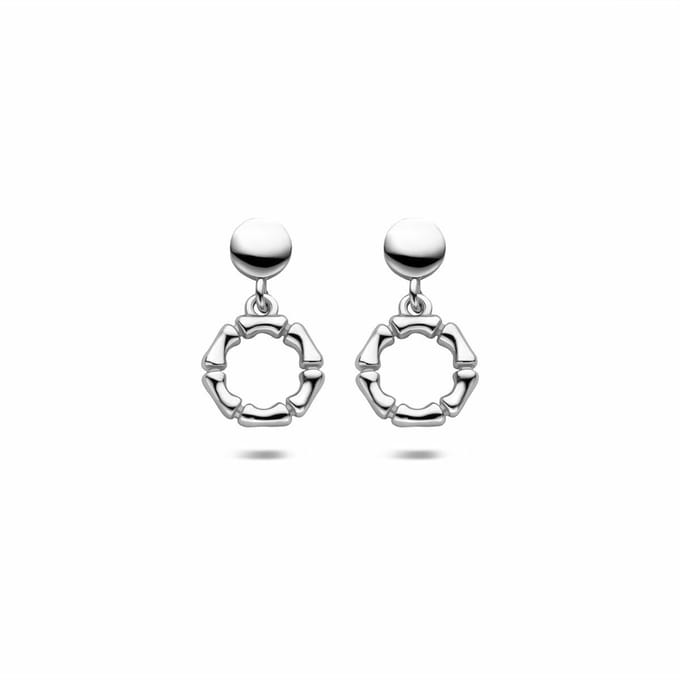 Zilveren gerhodineerde oorhangers 18 mm - 1341772