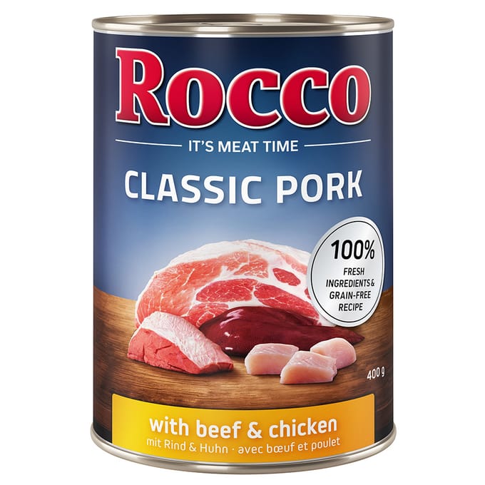 Voordeelpakket: Rocco Classic Pork 12 x 400g Hondenvoer Rund & Kip