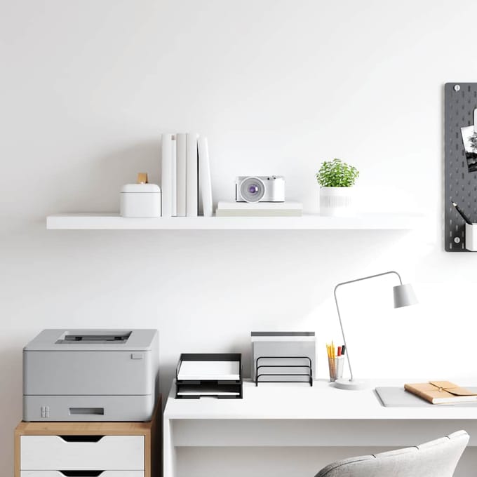 vidaXL - Wandschap - zwevend - 120x23,5x3,8 - cm - MDF - wit