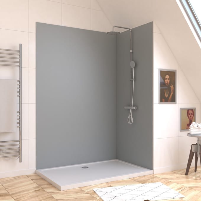 Panneau Mural Finition Aluminium Gris Clair Silver 120 x 210 cm - WALL'IT SILVER