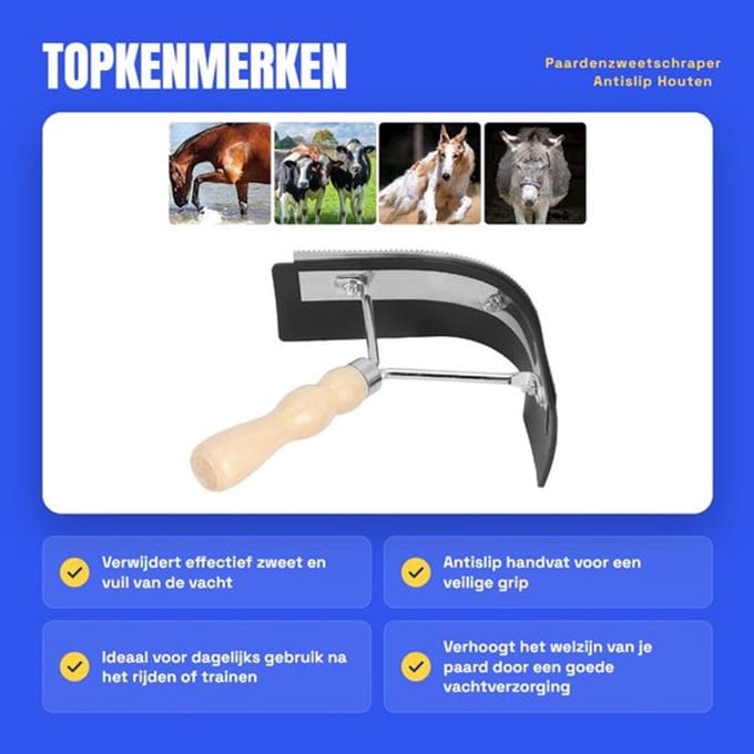By shayne - Paardenzweetschraper - Antislip Houten Handvat