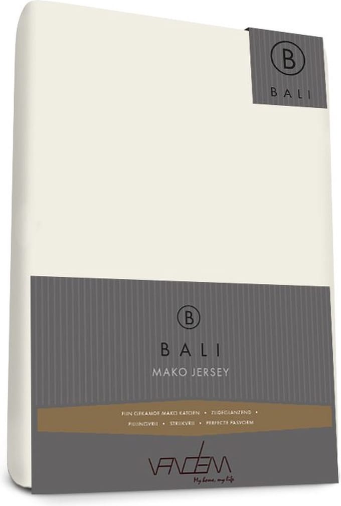 Bali - Van Dem - Mako Jersey - Splittopper Hoeslaken - 200 x 210 cm - creme