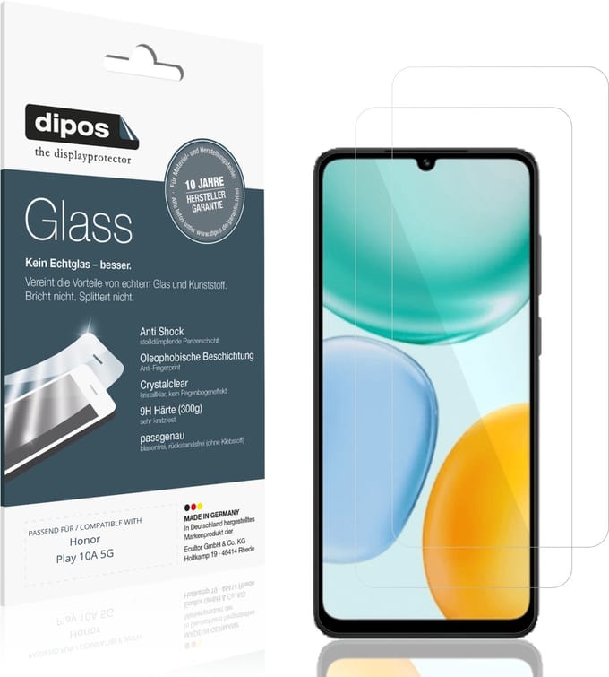 dipos – 2x Pantserfolie geschikt voor Honor Play 10A 5G | 9H Screenprotector
