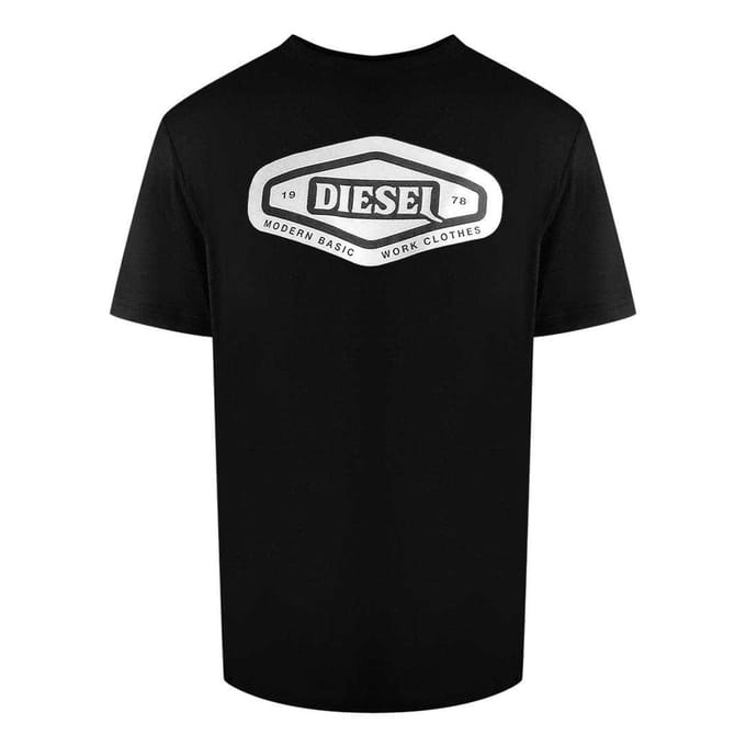 Diesel Heren Basis Logo T-Shirt (Zwart)