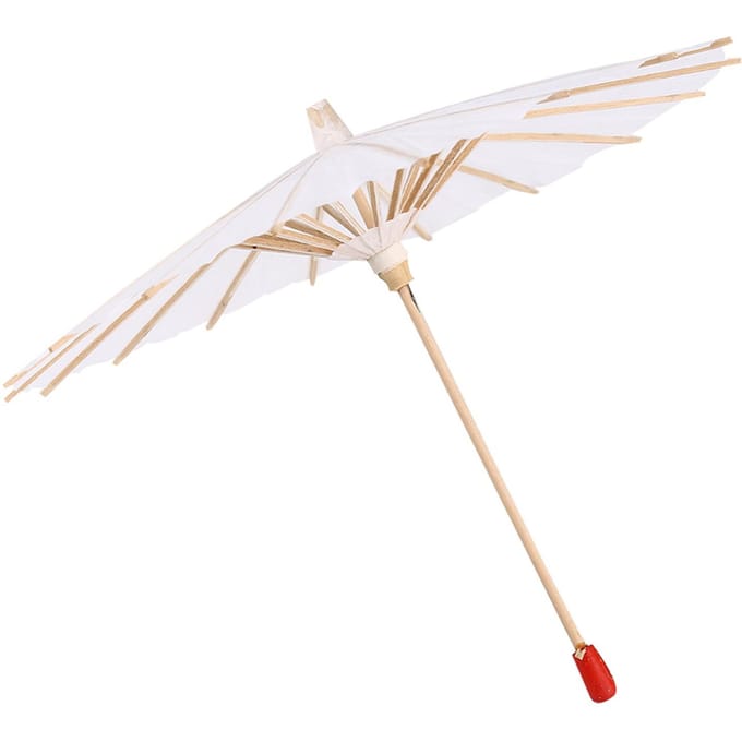 Witte Kleur Papier Decoratieve Paraplu Parasol School Decor Foto Requisiet (20 cm) white