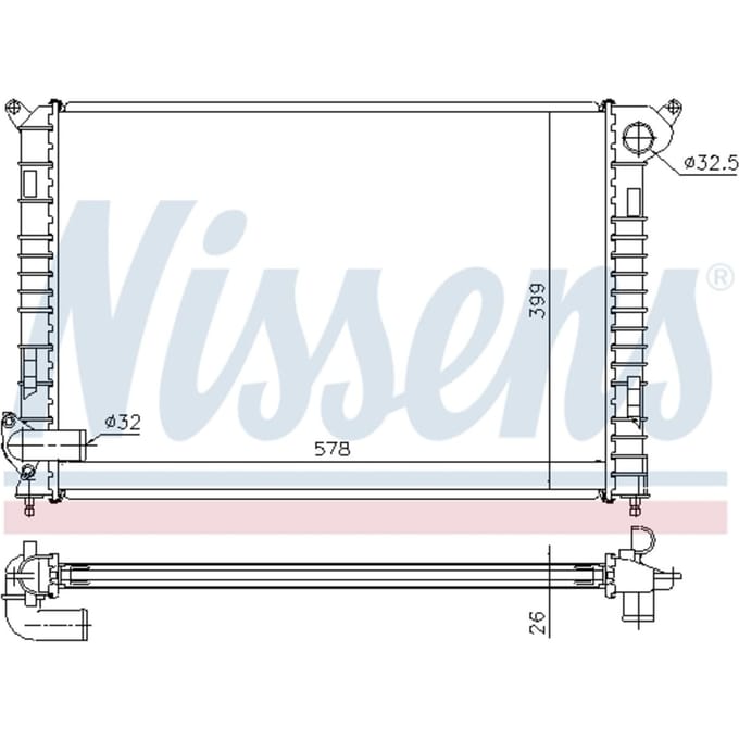 Radiator, motorkoeling NISSENS 69700A