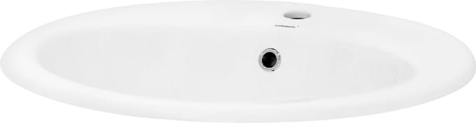 Ovale wastafel met overloop 57x48,5x19,5 cm wit keramiek LuxeBath