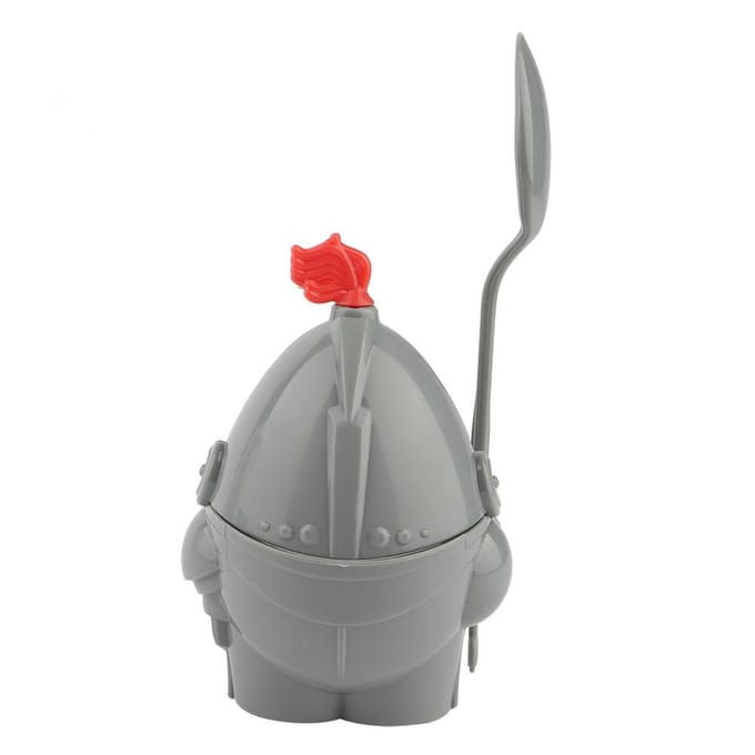 Coquetier avec cuillère à œuf amovible, support à œufs modèle dessin animé gray
