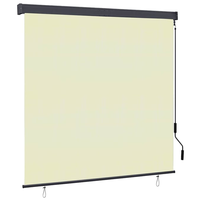 vidaXL - Rolgordijn - voor - buiten - 160x250 - cm - crème