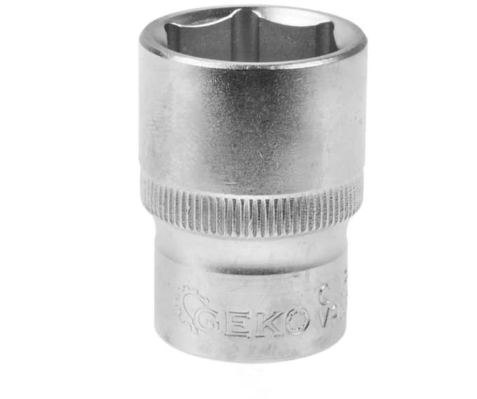 GEKO Dopsleutel - 15 mm - 6-punts - Chroom Vanadium - 1/2 inch aansluiting