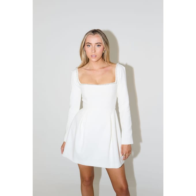 Odd Muse Pearl Dress White Maat: XXS TALL | Mini Jurken Outlet | Dames | Wit