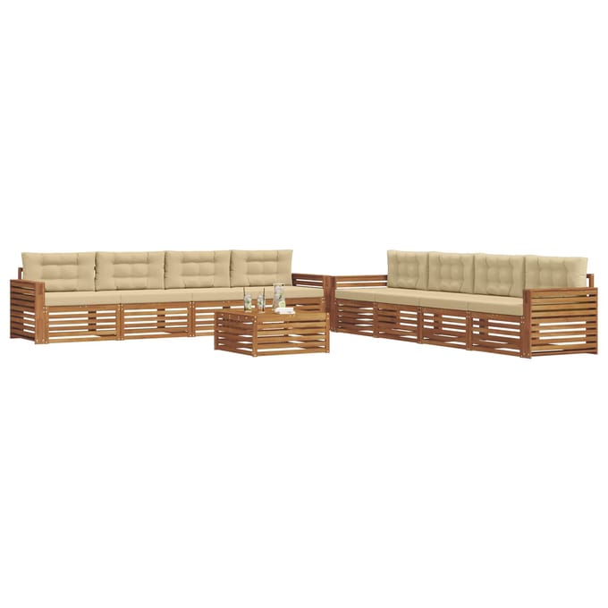 vidaXL - Buiten - bank - set - 9 - st - Natuurlijk - en - Beige