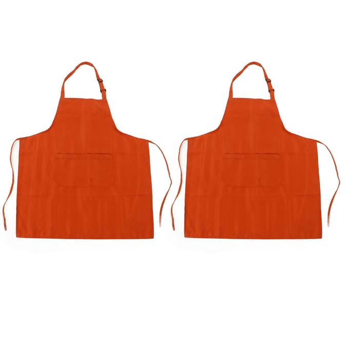 Kookschort Waterdicht Verstelbare Nekband Ademend Zacht Keuken Schort met Zak voor oranje