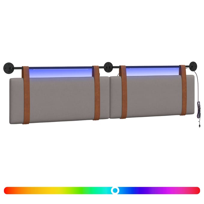 vidaXL - Hangend - hoofdbord - Taupe - Antiek - PU