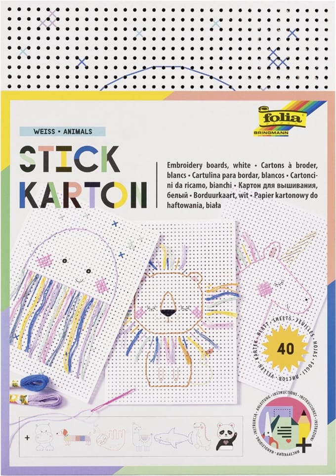 Gekleurde karton met dierenafbeeldingen.