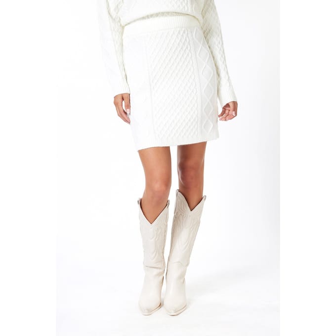 EsQualo Skirt Cable Off White Größe: S | Miniröcke Outlet | Damen | Weiß