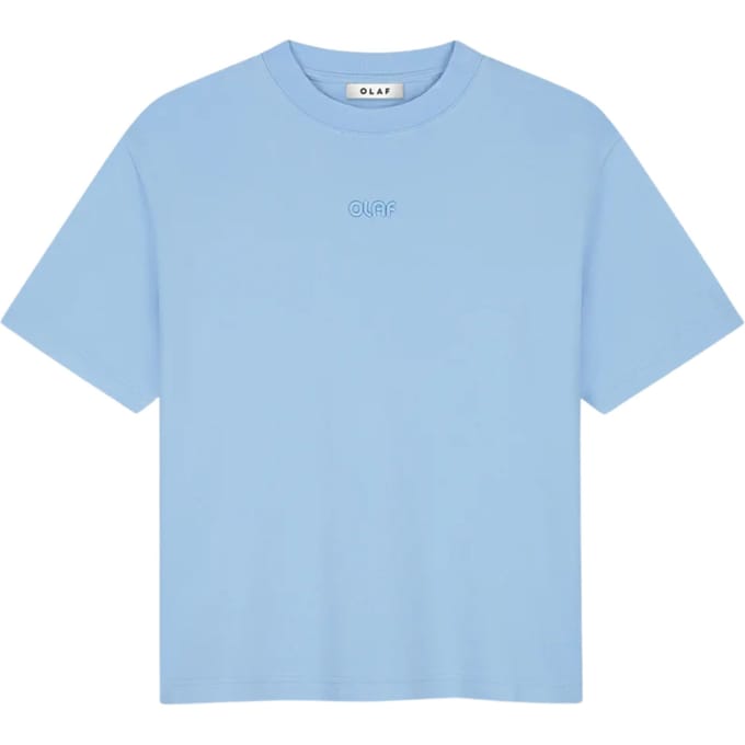 Olaf Retro Logo Boxy Tee T-shirts Lichtblauw W240101