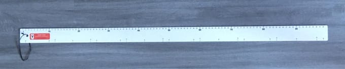 Liniaal 1 meter, wit kunststof, 100 cm meetlat