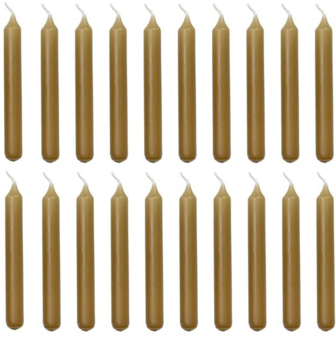 Rustik Lys - Potloodkaarsen - Extra smal - Ø 1,2 cm - Camel - Klein - 20 stuks - 1,2 x 10cm