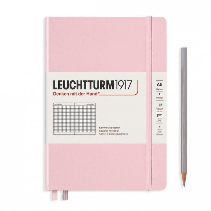 Leuchtturm notitieboek medium pastel roze ruit