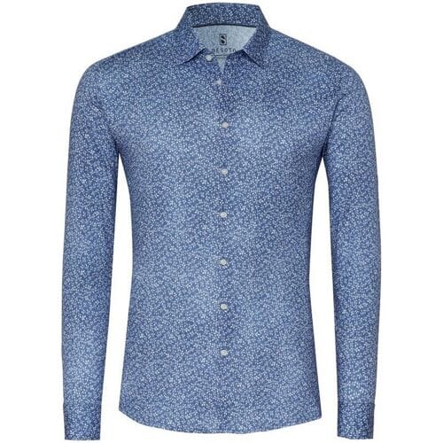 Desoto Overhemd Multi Mini Leaves Blauw / male