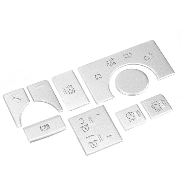 9PCS Legering Auto Interieur Middenconsole Modus Knop Sticker Geschikt voor Land Rover 1417 white