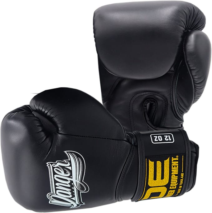 Danger Rocket Bokshandschoenen - Echt Leer - Zwart 12 oz