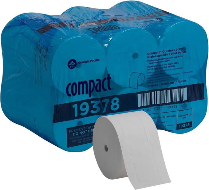 Coreless wc-papier rollen 1500 vellen 18 stuks
