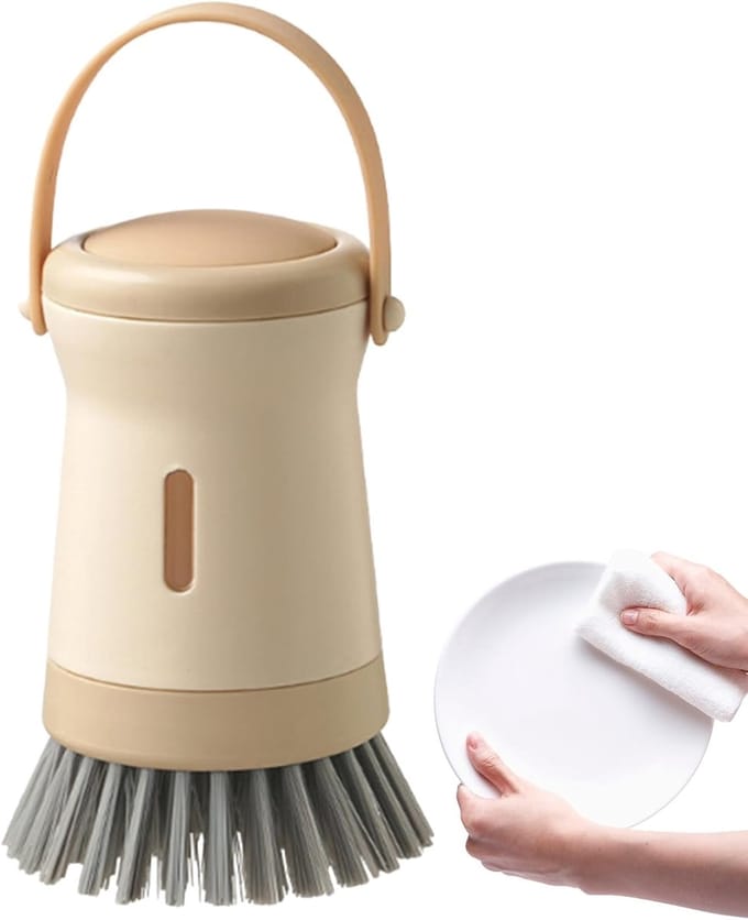 Afwasborstel Zeepdispenser - Keukenborstel Schoonmaker - Efficiënt Schoonmaken - Ruimtebesparende Organizer - 11.2 cm Lengte - Zwart