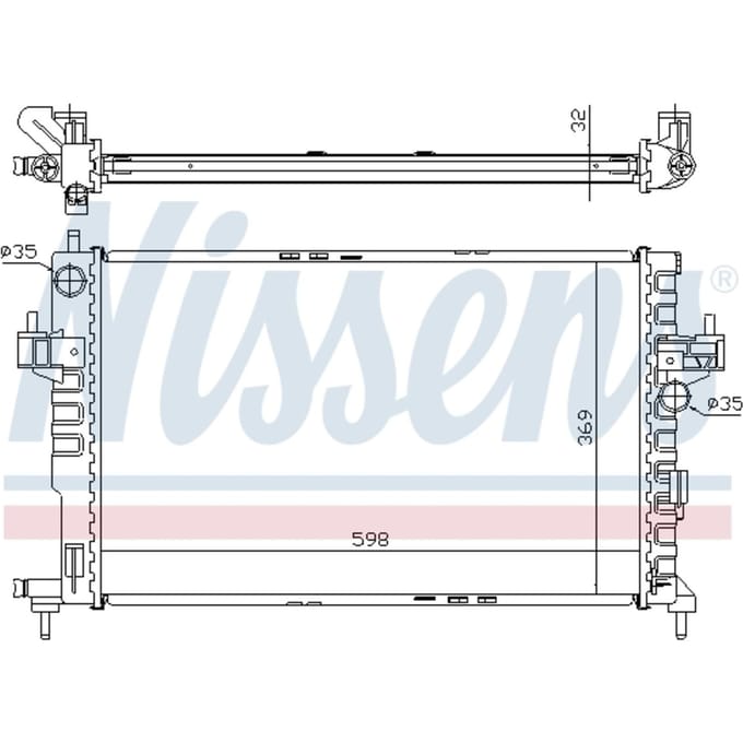 Radiator, motorkoeling NISSENS 63009A